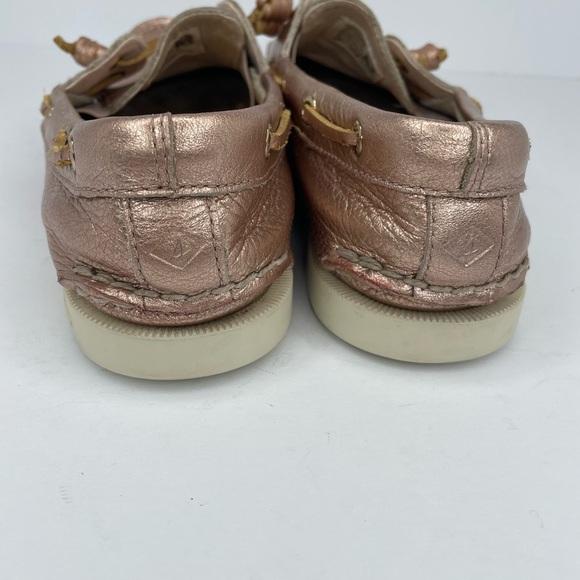 Sperry Women's A/O Vida Brushed Metallics Rose Gold Boat Shoe Size 7.5 Pebbled - Picture 8 of 9